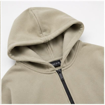 Noeiko Stone Drift – Premium Heavyweight Unisex Zipper Cotton Fleece Hoodie