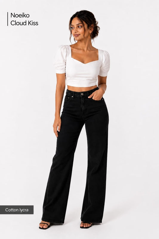 Noeiko Cloud Kiss White Crop Top for Women