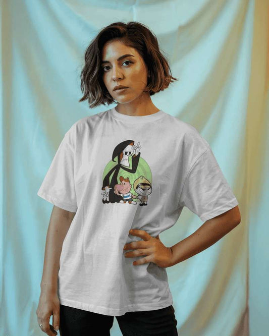 Noeiko - White Billy & Mandy Vintage Cartoon T-Shirt – 90s Kid Essential