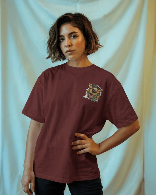 Noeiko - Peek-a-Boo Scooby Wine Tee – 90s Whodunit Vibes