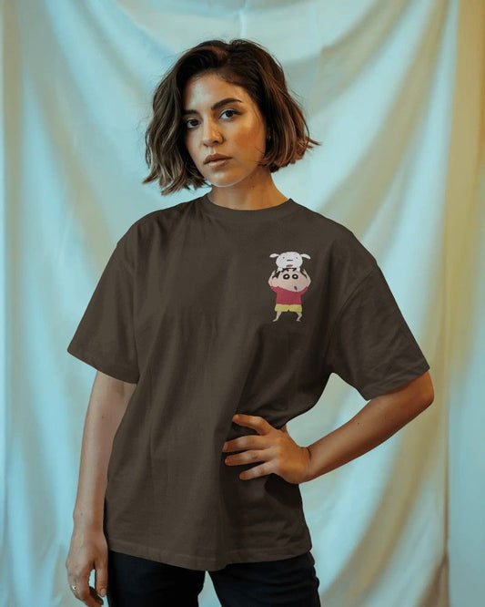 Noeiko - Shinchan & Shiro Bond Brown Tee - 90s Toon Vibes