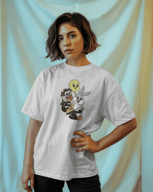 Noeiko - White Baby Looney Tunes Nostalgia T-Shirt – 90s Cartoon Squad Edition