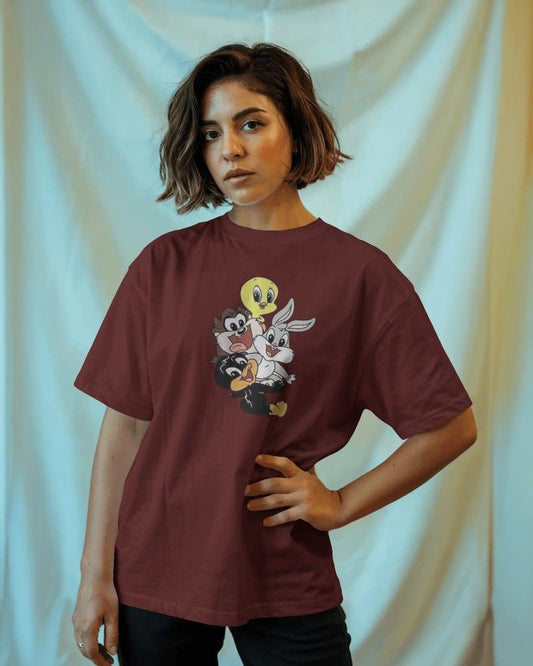 Noeiko - Wine Looney Tunes Baby Squad T-Shirt – 90s Throwback Edition