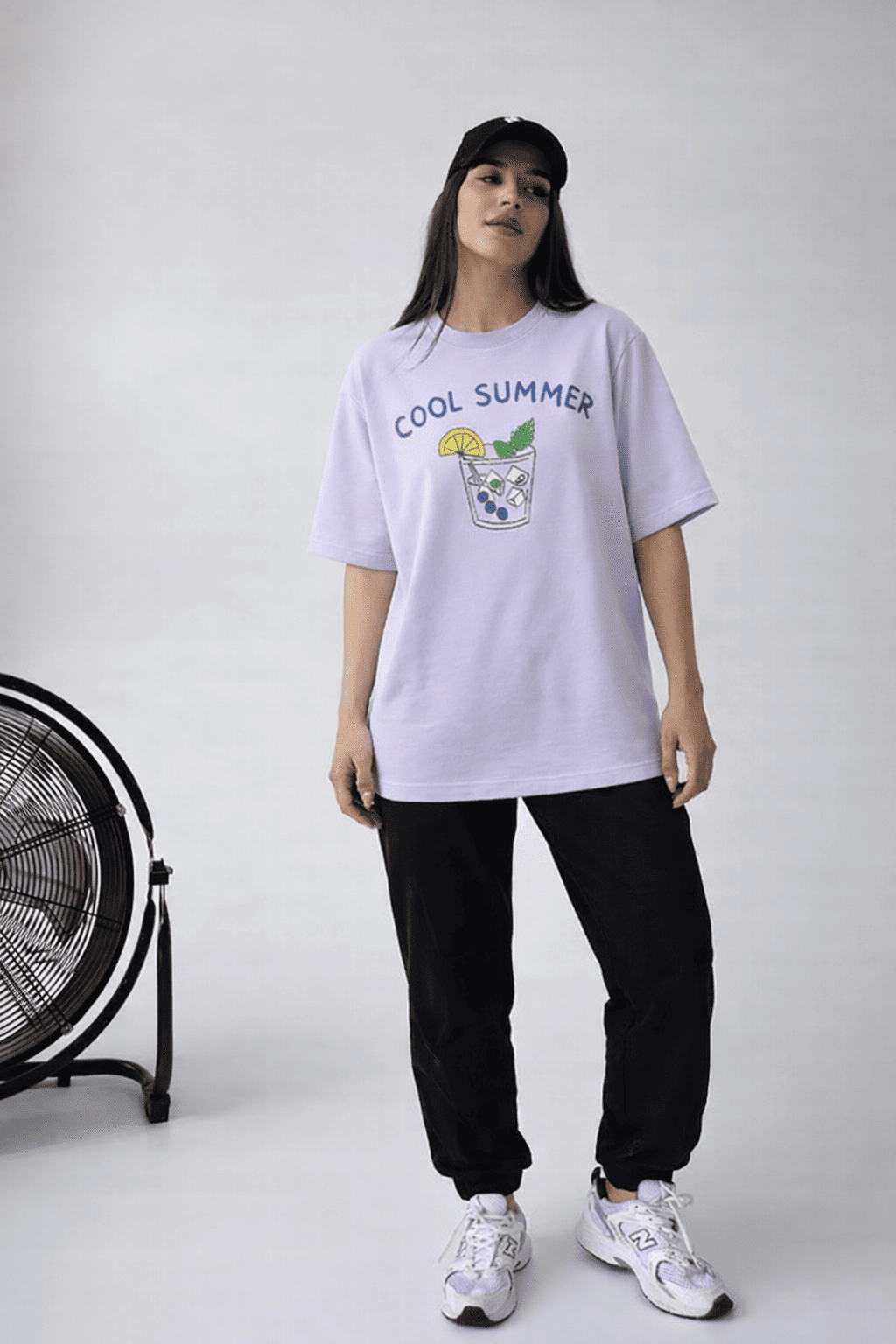 Noeiko Lavender Cool Summer Oversized Tee