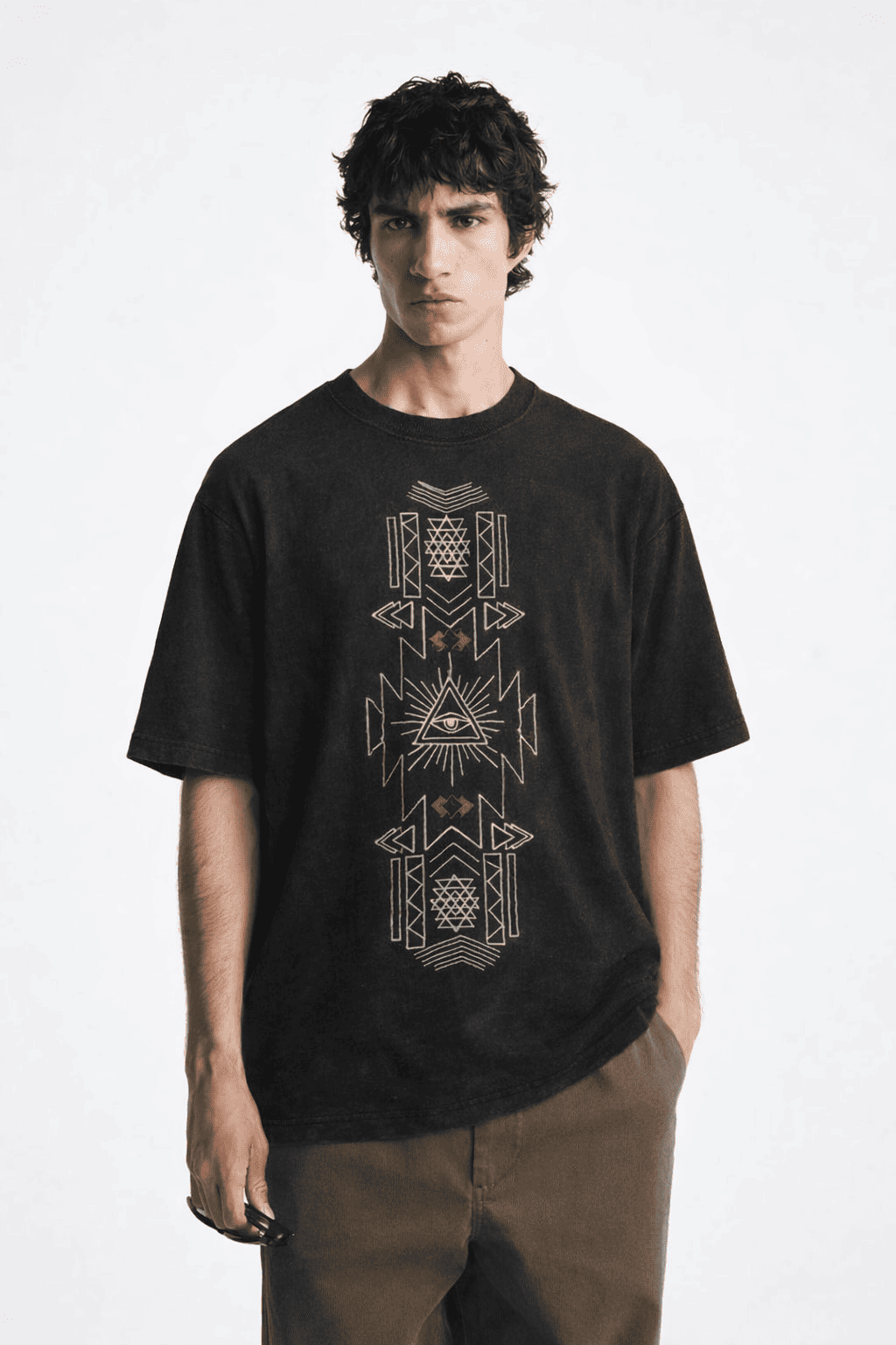 Noeiko Black Graphic Oversized T-Shirt