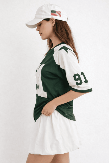 Noeiko Varsity 91 V-Neck Graphic Cotton T-Shirt