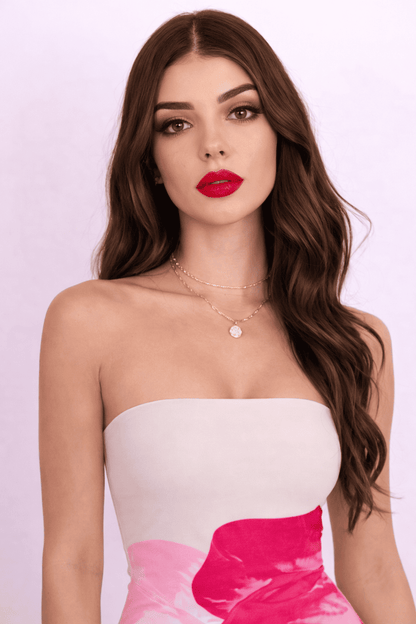 Noeiko Strapless Bodycon Midi Dress