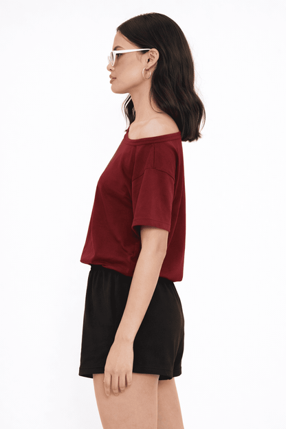 Noeiko League 30 Off-Shoulder Graphic Cotton T-Shirt