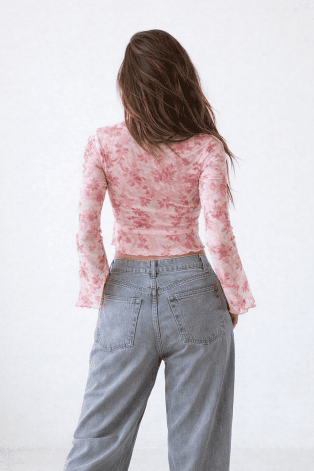 Noeiko Floral Mesh Slim-Fit Top