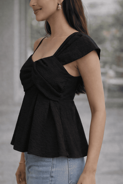 Noeiko Midnight Twist Slim-Fit Top