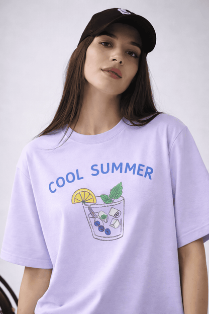 Noeiko Lavender Cool Summer Oversized Tee