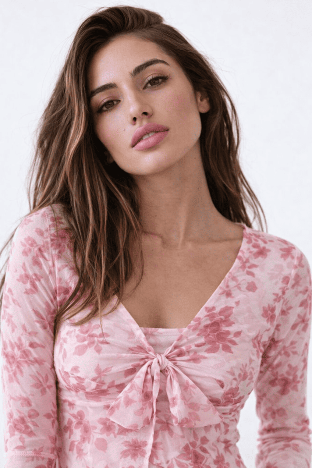 Noeiko Floral Mesh Slim-Fit Top