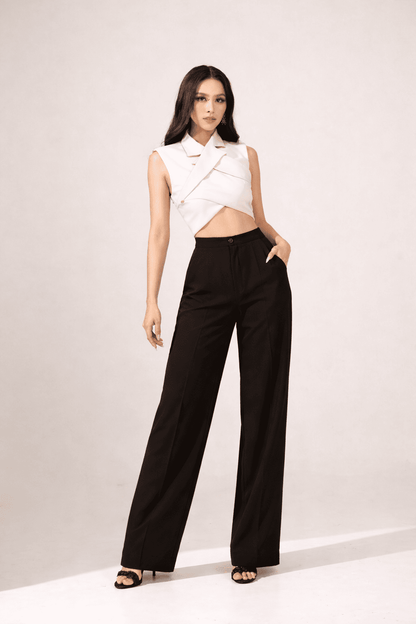 Noeiko Cross-Front Crop Top