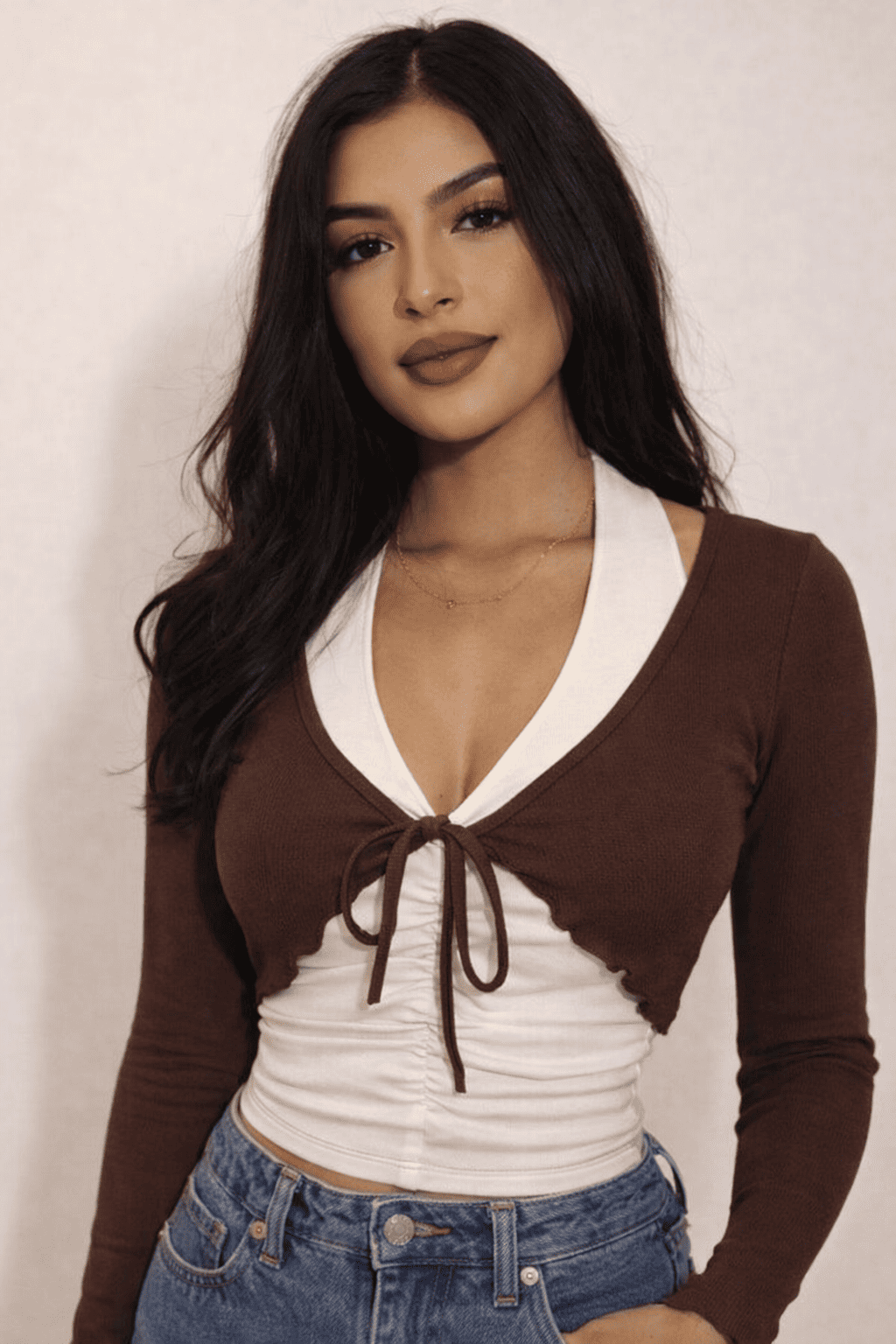 Noeiko Layered Tie-Up Crop Top