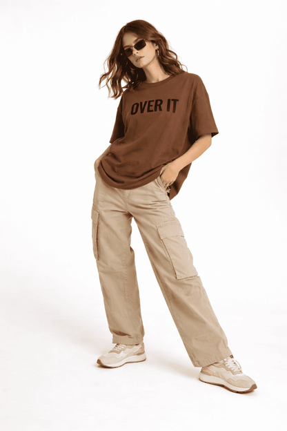 Noeiko Brown Attitude Oversized T-Shirt