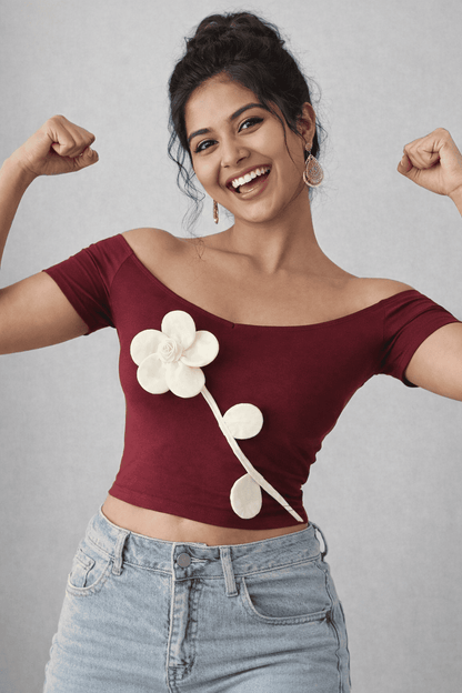 Noeiko Bloom Babe Off-Shoulder Top