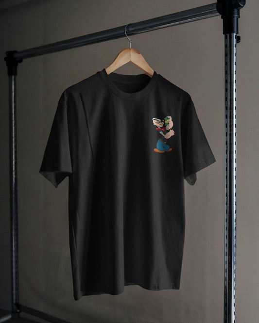 Noeiko - Black Popeye Power T-Shirt – 90s Strength Icon