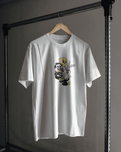 Noeiko - White Baby Looney Tunes Nostalgia T-Shirt – 90s Cartoon Squad Edition