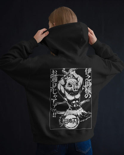 Noeiko – Demon Slayer Inosuke Hashibira Monochrome Rage Limited Edition Anime Hoodie