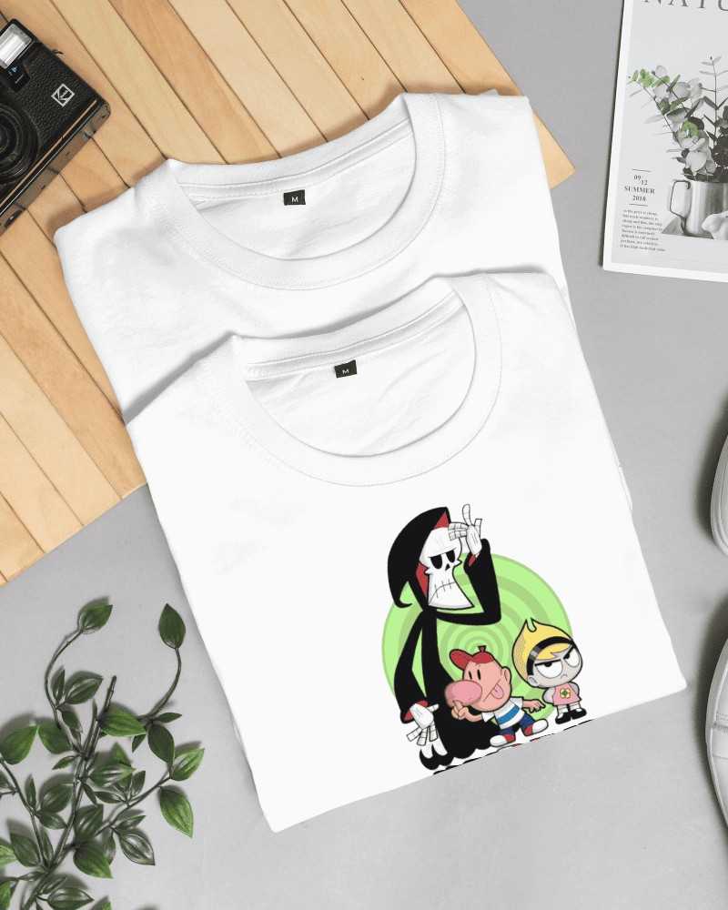 Noeiko - White Billy & Mandy Vintage Cartoon T-Shirt – 90s Kid Essential