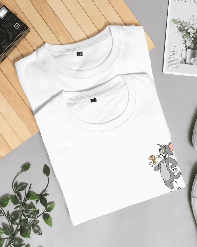 Noeiko - White Tom & Jerry Vintage Cartoon T-Shirt – Classic 90s Nostalgia Tee
