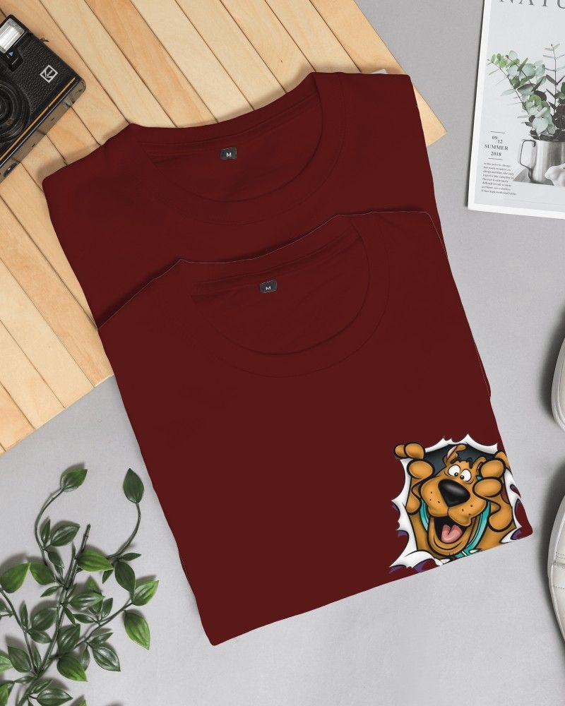 Noeiko - Peek-a-Boo Scooby Wine Tee – 90s Whodunit Vibes
